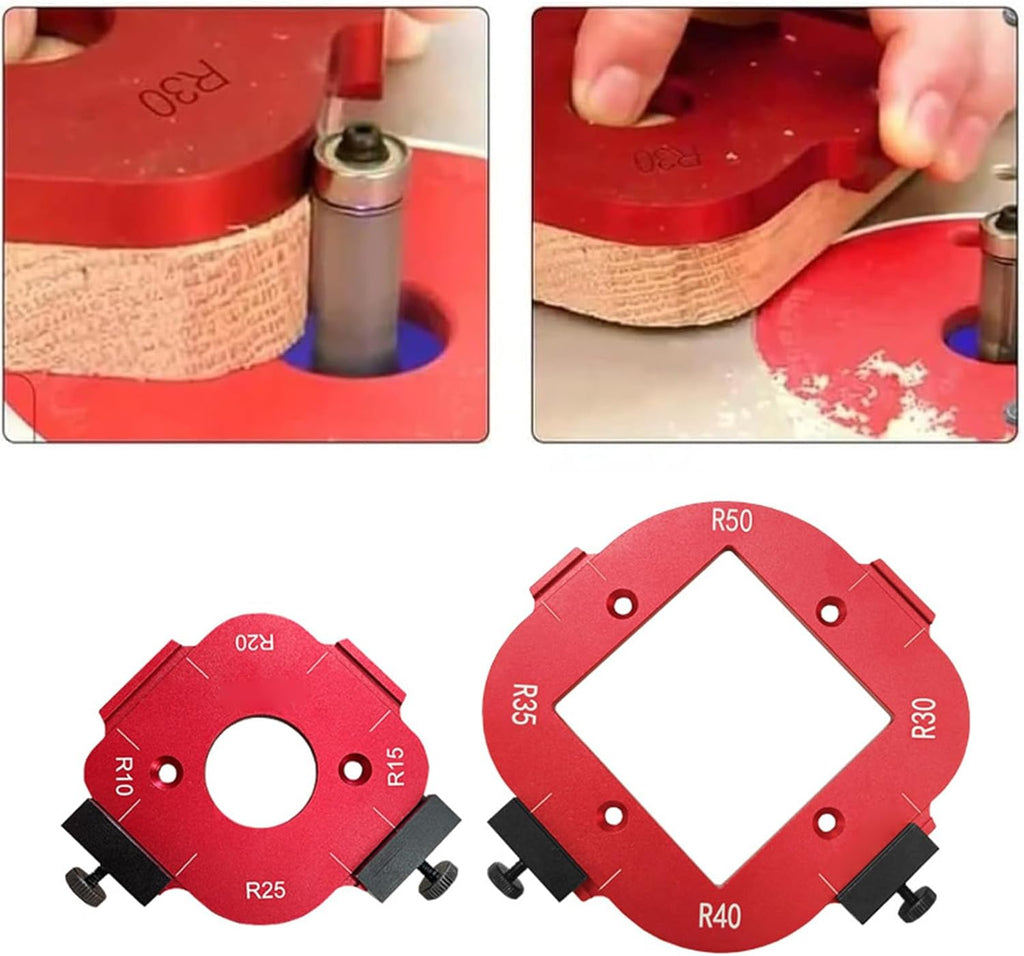 Aluminijumski šablon za obradu drveta sa 8 radijusa R10–R50 + POKLON GLODALO