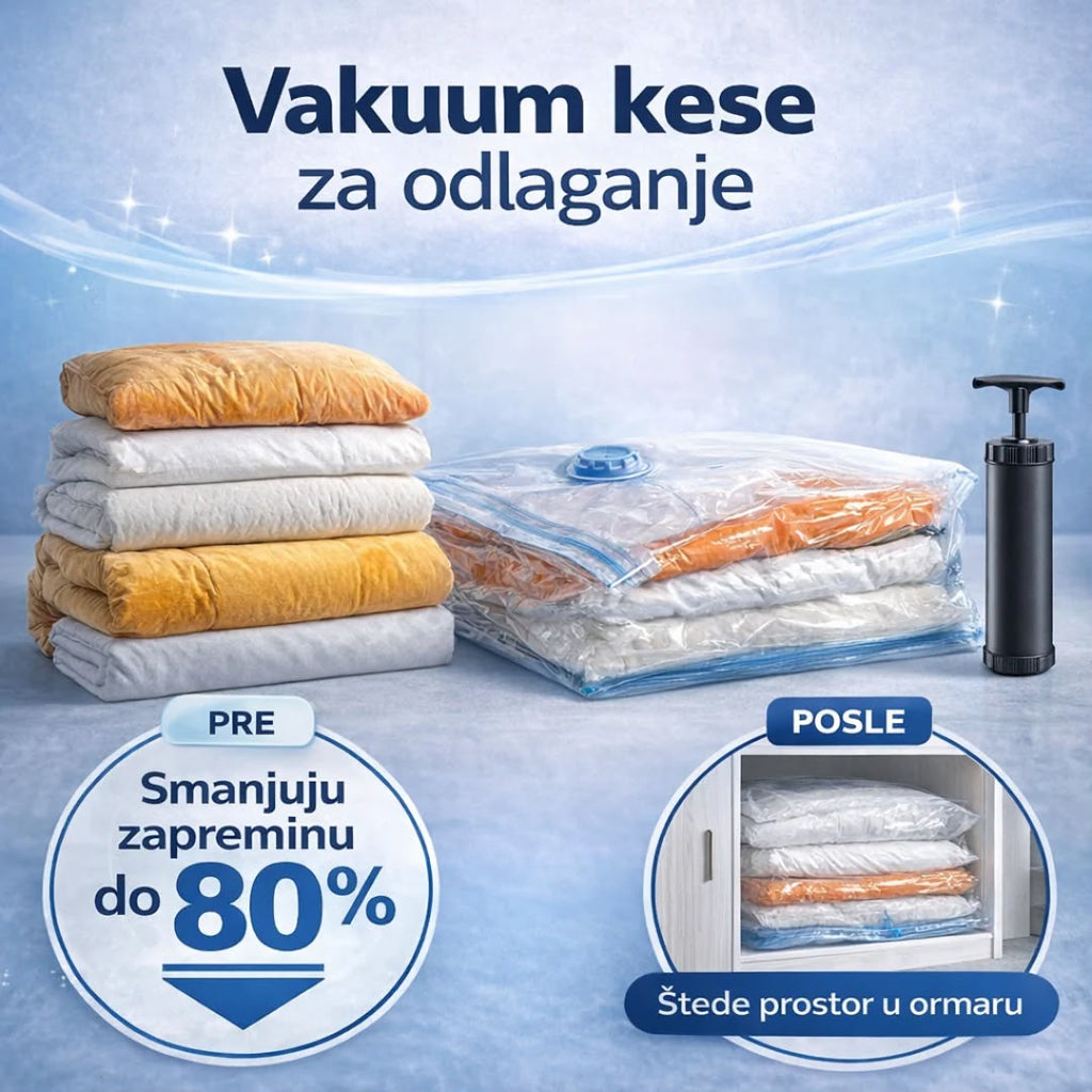 Vakum vreće za odeću 10 komada+ poklon pumpa